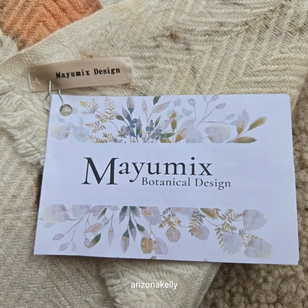 NWT Handmade Wool Scarf Made With Botanical Dye Eco Earth Mayumix